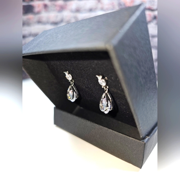 NWOT Silver and CZ Earrings - Picture 4 of 4